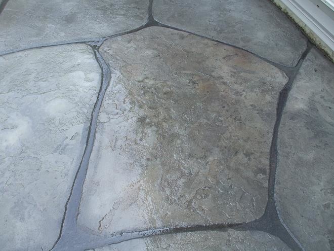 Close up picture of stamped patio