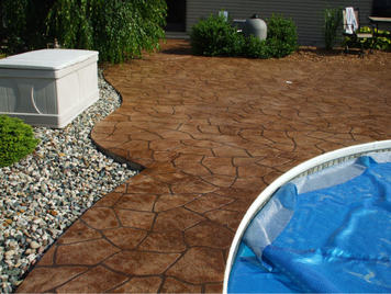 Picture of stamped pool patio in Jackson, Michigan